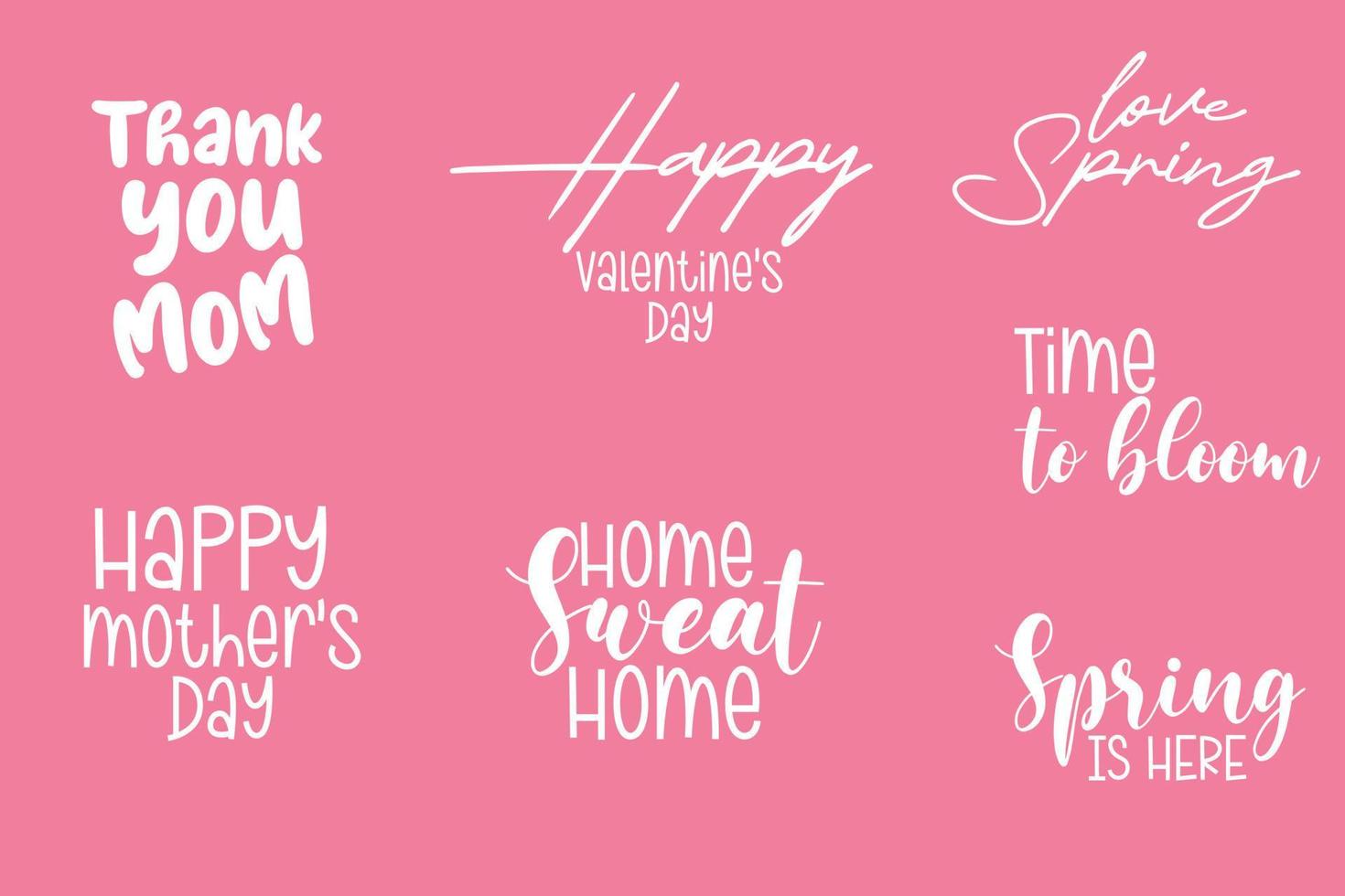 Set of hand drawn lettering about spring holidays vector