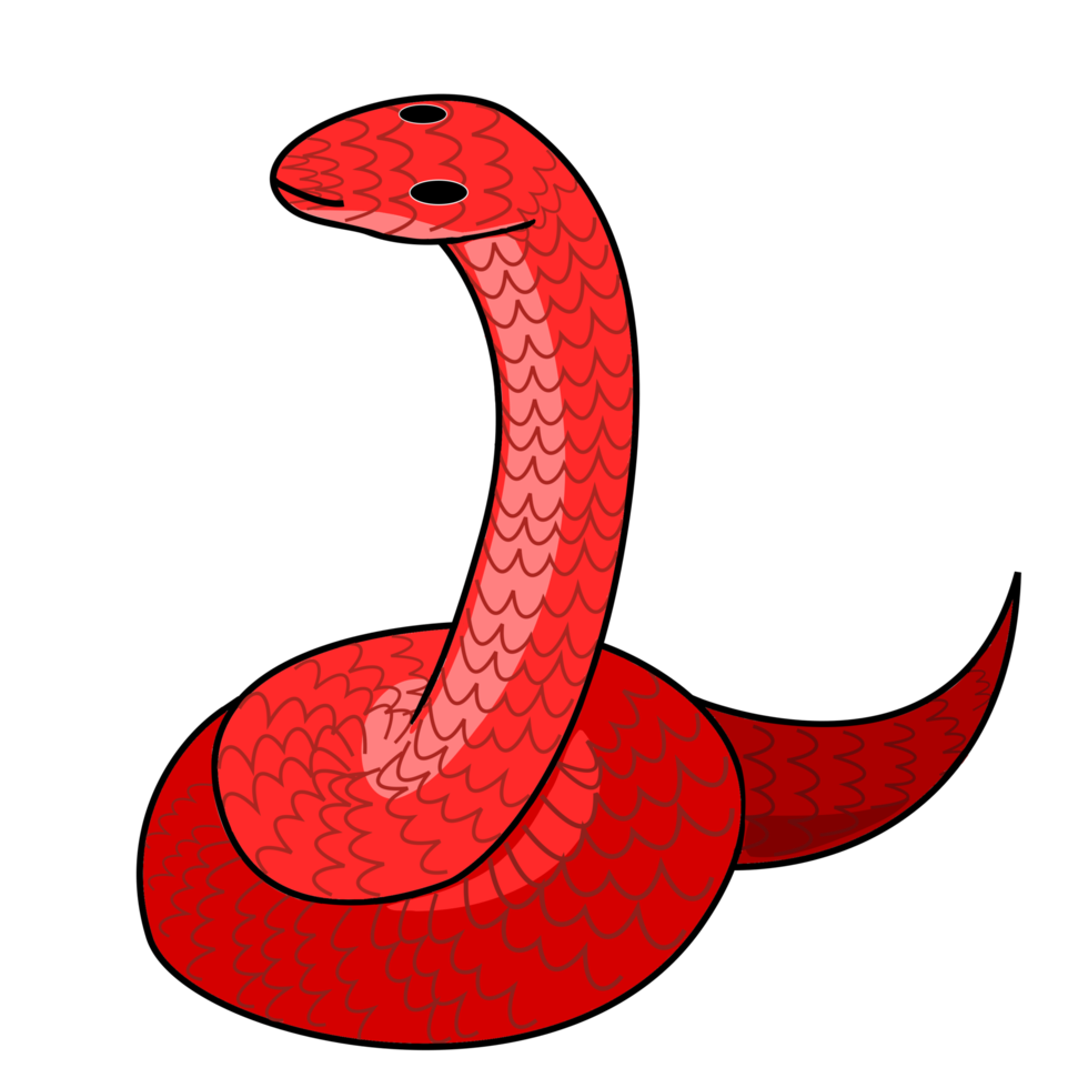 illustration de serpent rouge png