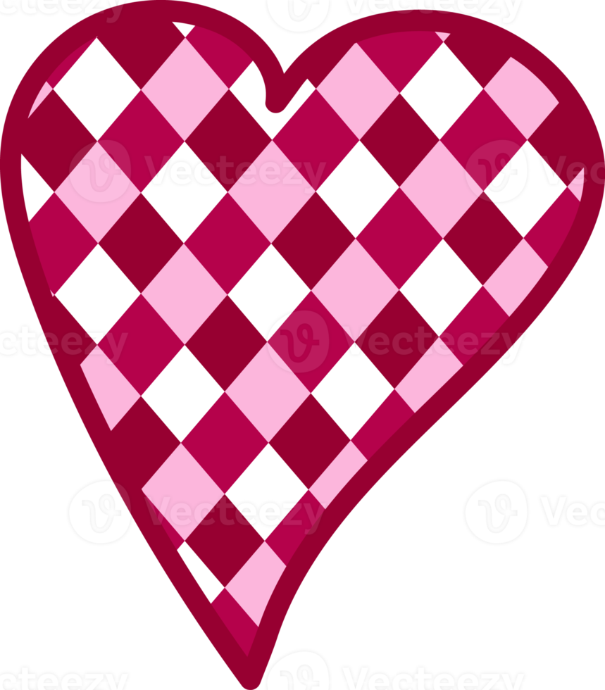 Pink Checkered Heart png