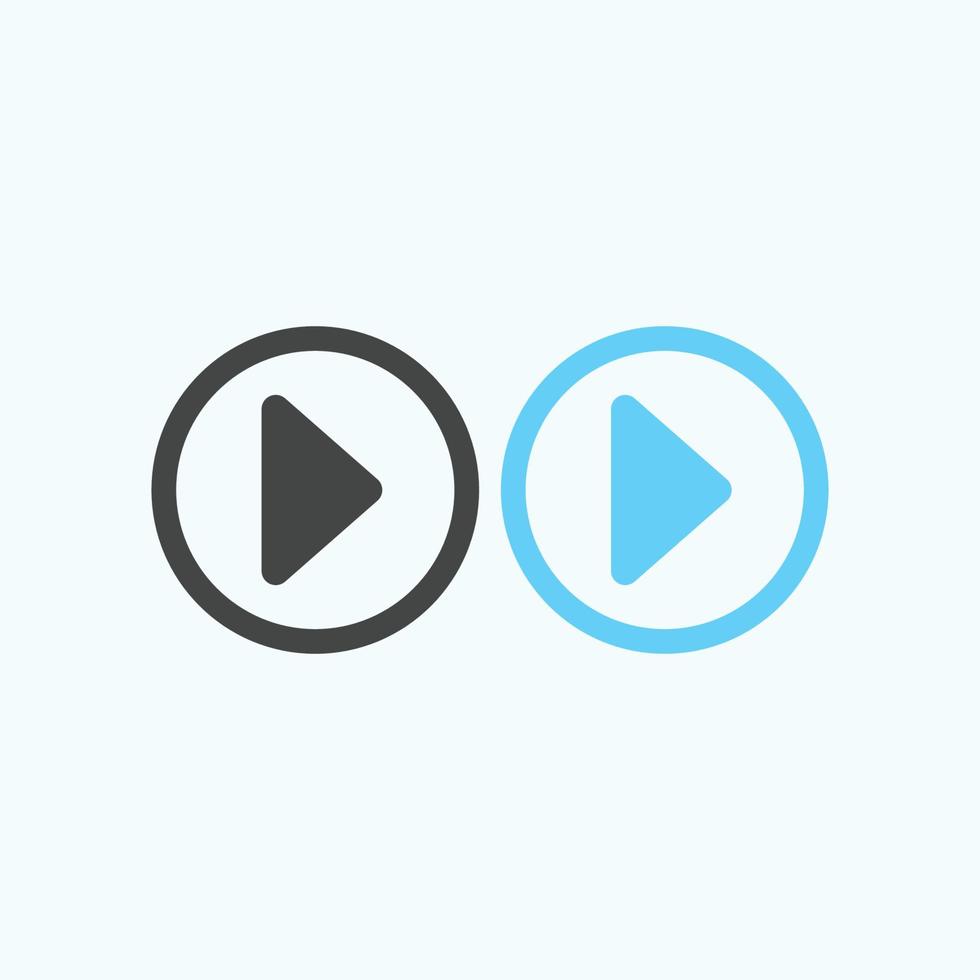 icono de botón de reproducción en estilo moderno y plano aislado en fondo gris. símbolo de reproducción para el diseño de su sitio web, logotipo, aplicación, interfaz de usuario. ilustración vectorial vector