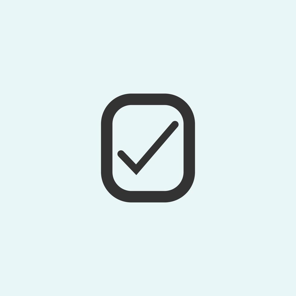 Check mark Black line icons. Vector illustration. - Vector