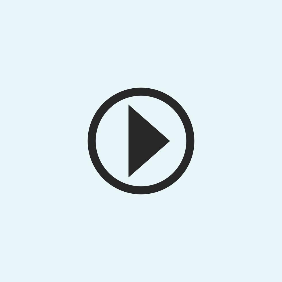 Play button icon in trendy flat style isolated on grey background. Play symbol for your web site design, logo, app, UI. Vector illustration