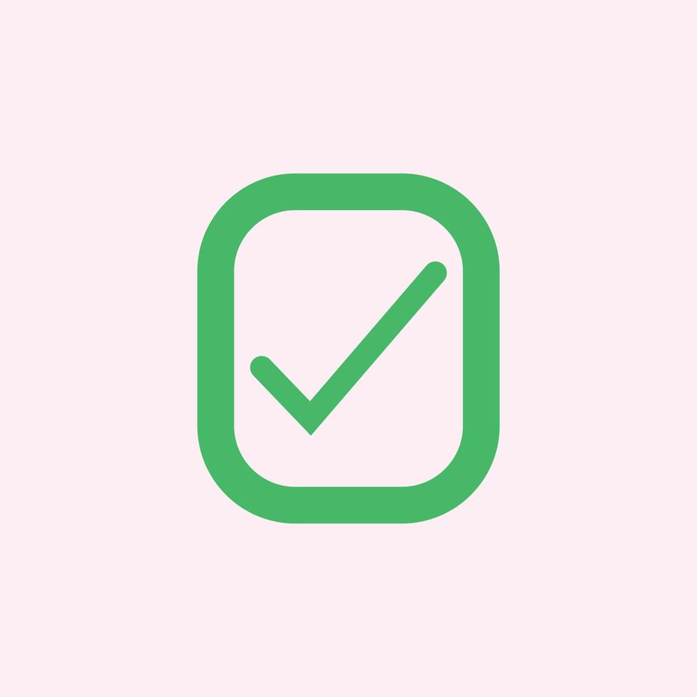 Check mark green line icons. Vector illustration. - Vector
