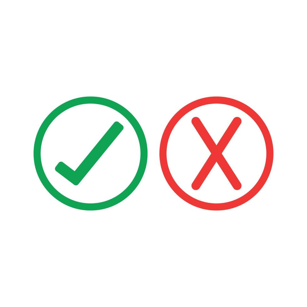 Check mark green line icons. Vector illustration. - Vector