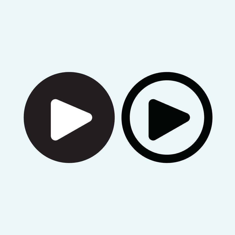 Play button icon in trendy flat style isolated on grey background. Play symbol for your web site design, logo, app, UI. Vector illustration