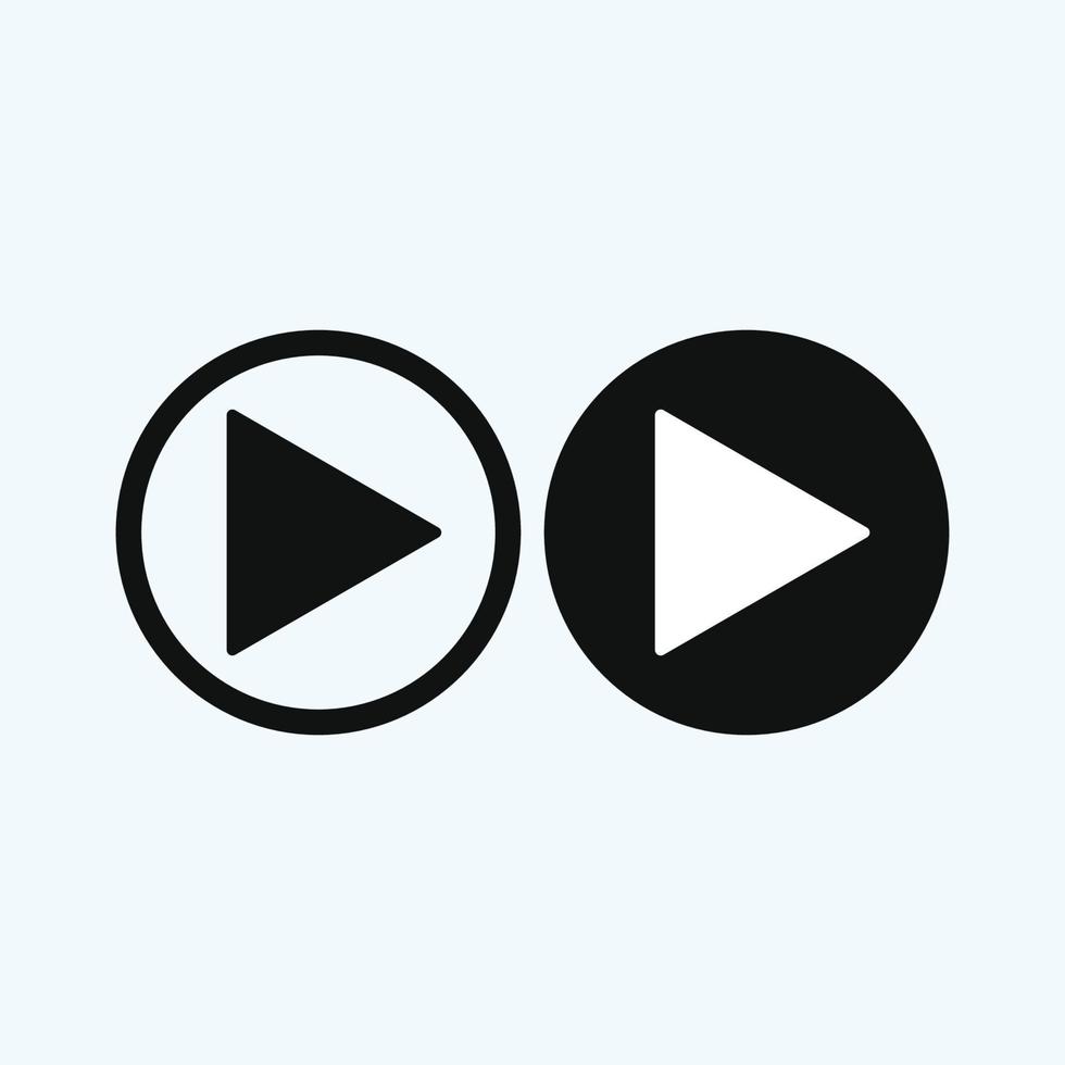 Play button icon in trendy flat style isolated on grey background. Play symbol for your web site design, logo, app, UI. Vector illustration