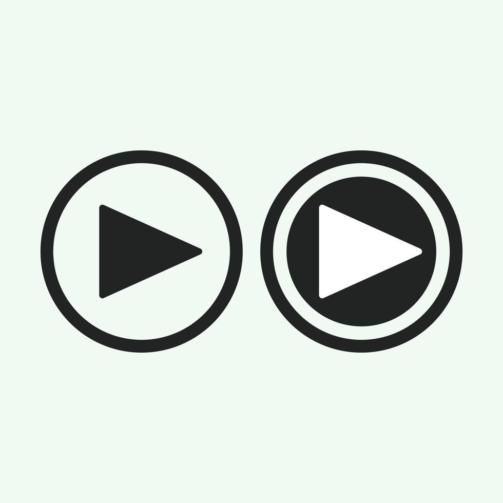 Play button icon in trendy flat style isolated on grey background. Play symbol for your web site design, logo, app, UI. Vector illustration