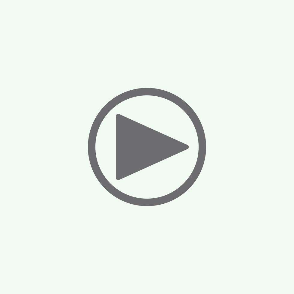 Play button icon in trendy flat style isolated on grey background. Play symbol for your web site design, logo, app, UI. Vector illustration
