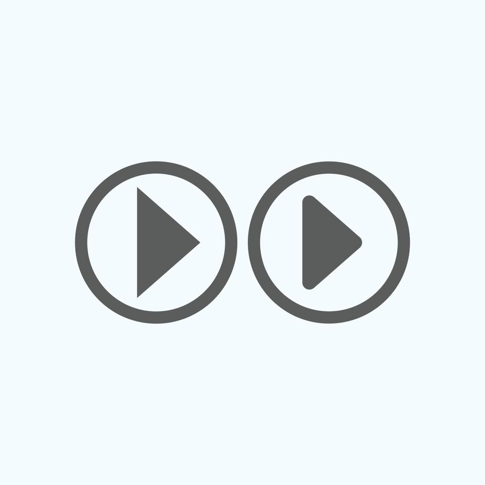 Play button icon in trendy flat style isolated on grey background. Play symbol for your web site design, logo, app, UI. Vector illustration