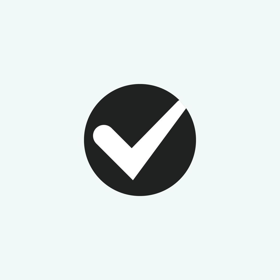 Check mark Black line icons. Vector illustration. - Vector