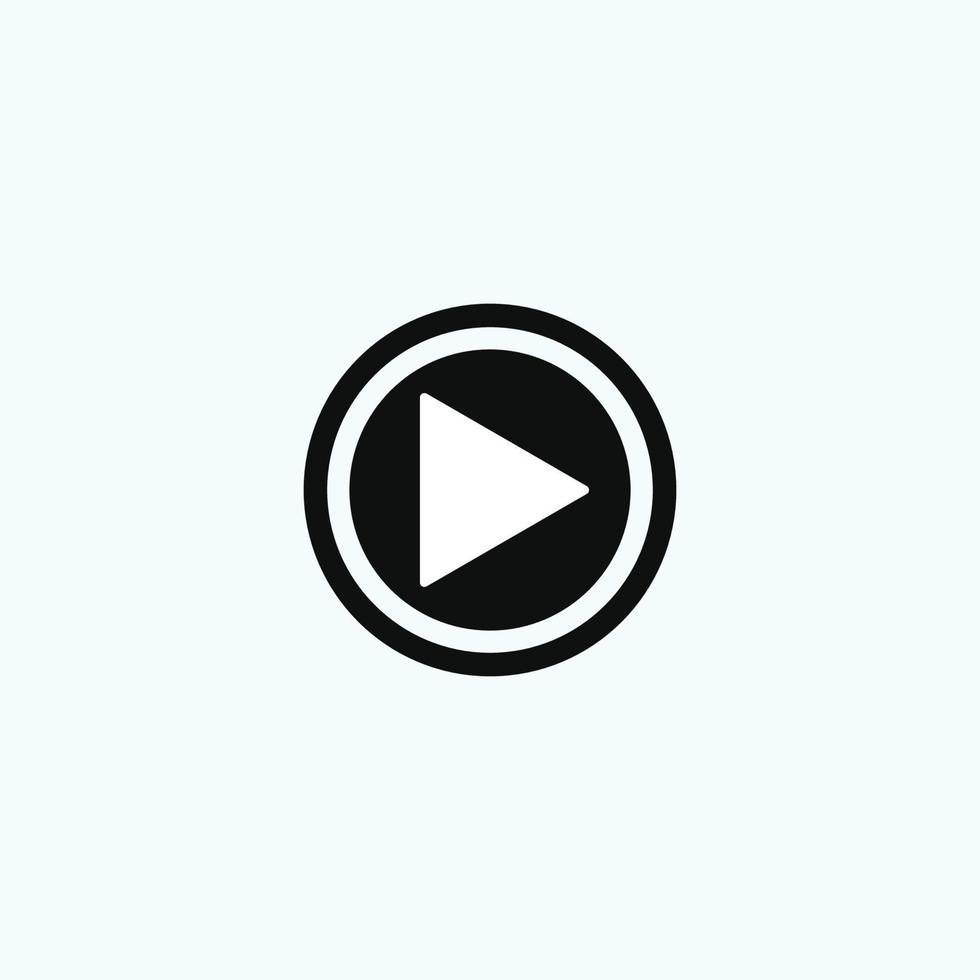 Play button icon in trendy flat style isolated on grey background. Play symbol for your web site design, logo, app, UI. Vector illustration