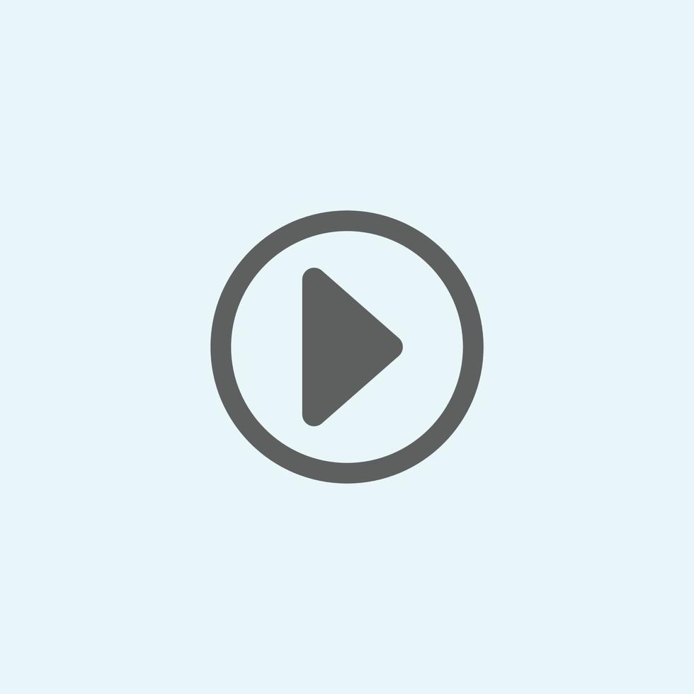 Play button icon in trendy flat style isolated on grey background. Play symbol for your web site design, logo, app, UI. Vector illustration