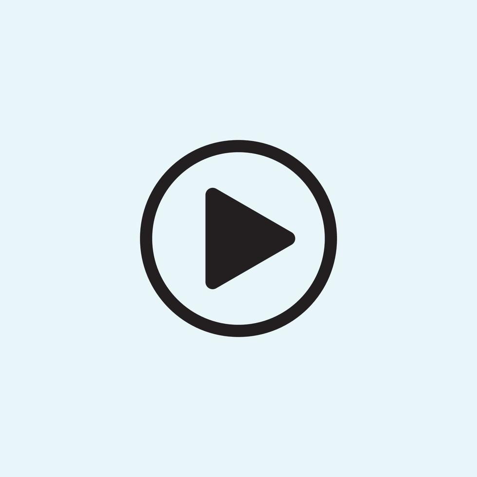 Play button icon in trendy flat style isolated on grey background. Play symbol for your web site design, logo, app, UI. Vector illustration