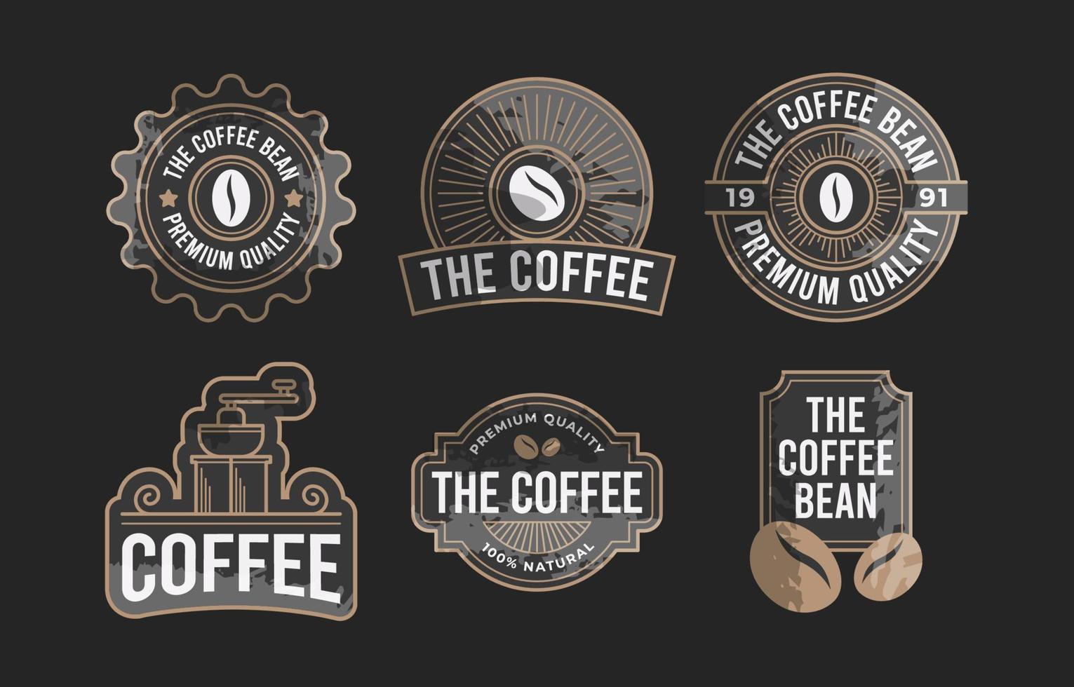 Set Of Vintage Coffee Logo vector