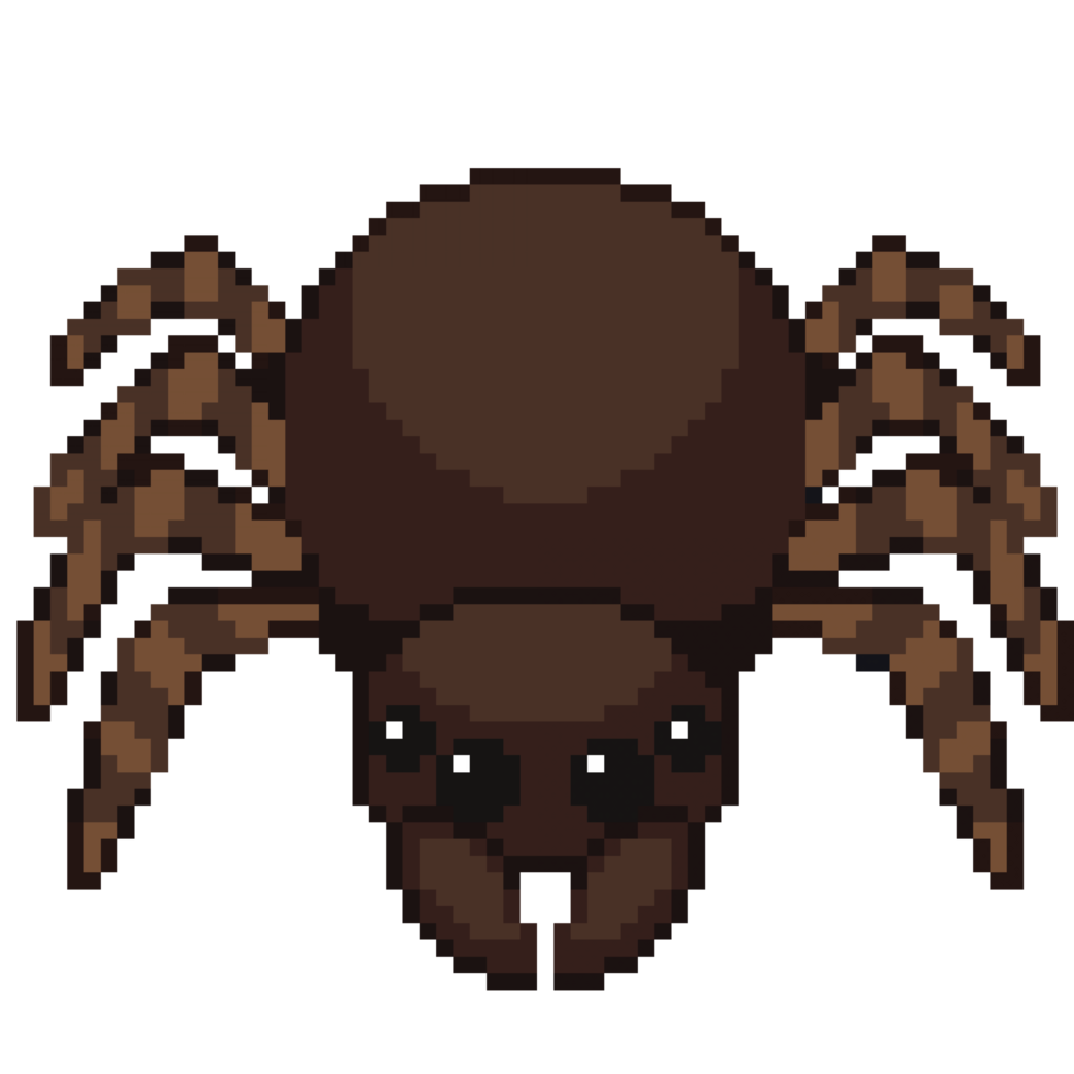 tarántula marrón de dibujos animados retro png