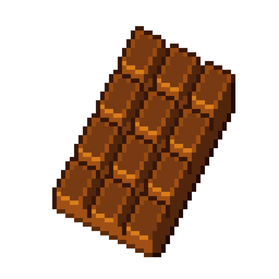 An 8 bit retro styled pixel art illustration of chocolate. png