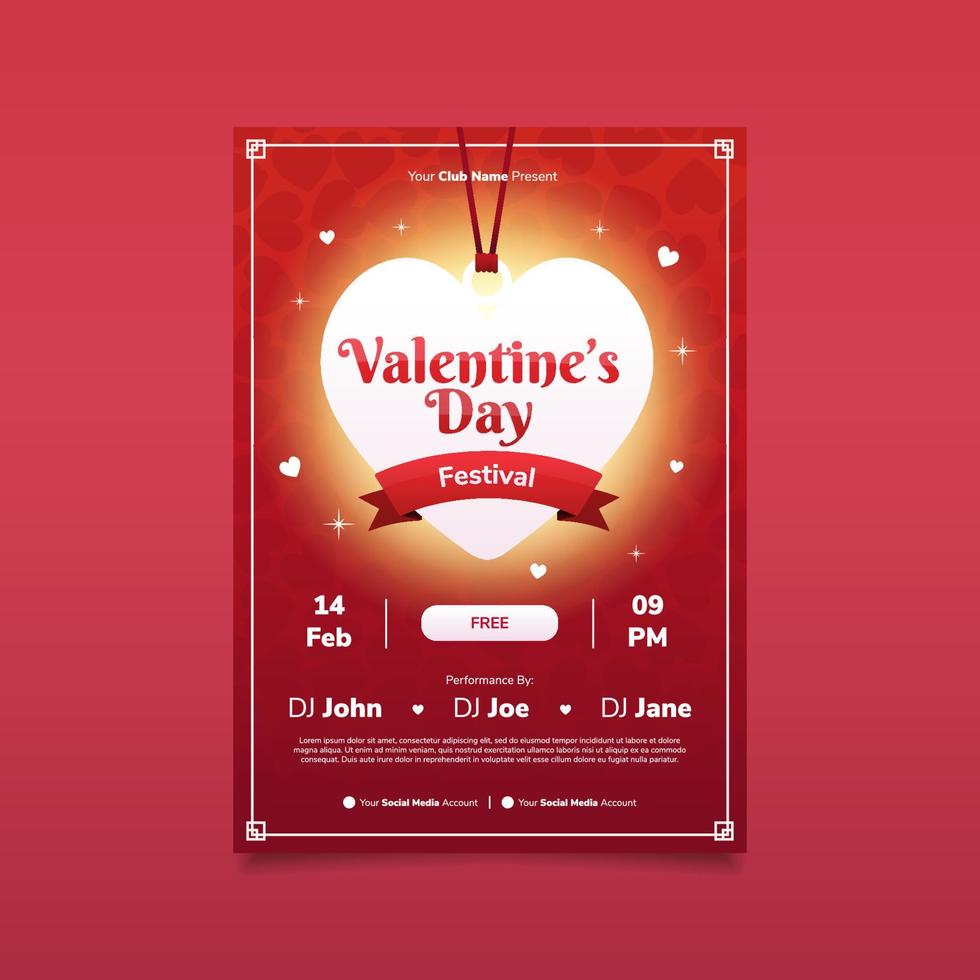 Poster for Valentine Day Festival vector