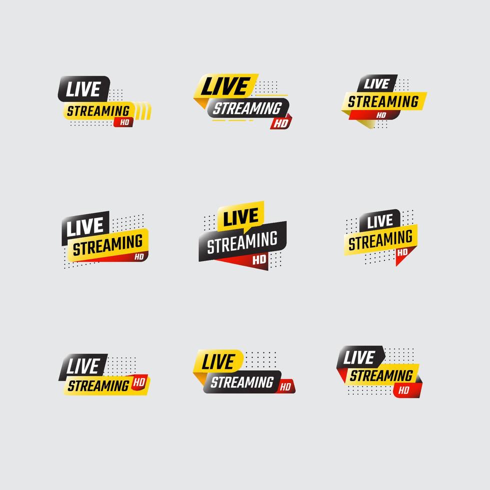 General Live Streaming Label vector