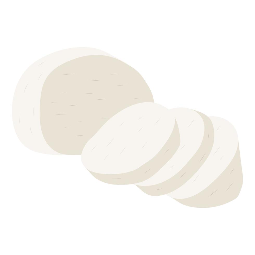 queso mozzarella. ilustración vectorial sobre un fondo blanco. vector