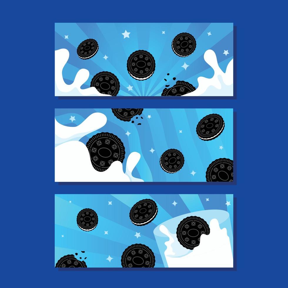 Dunking Chocolate Cookie to Glass of Milk vector