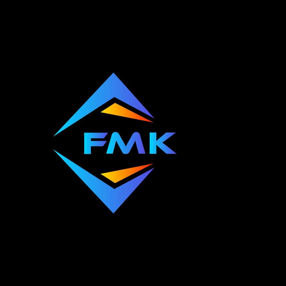 FMK abstract technology logo design on Black background. FMK creative initials letter logo concept. vector