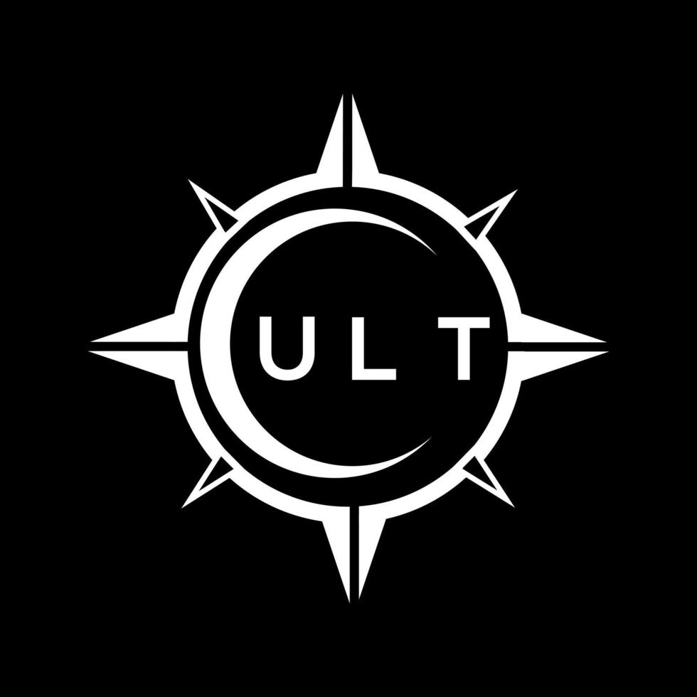 ULT abstract technology logo design on Black background. ULT creative initials letter logo concept. vector