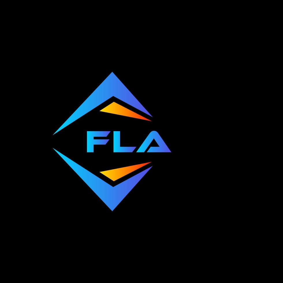 diseño de logotipo de tecnología abstracta fla sobre fondo negro. concepto de logotipo de letra inicial creativa fla. vector