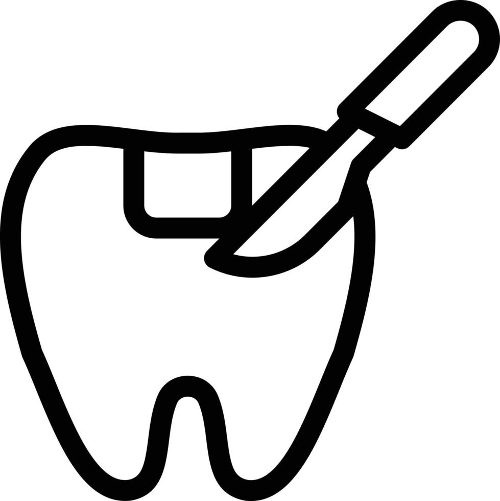 ilustración vectorial de tratamiento dental en un fondo. símbolos de calidad premium. iconos vectoriales para concepto y diseño gráfico. vector