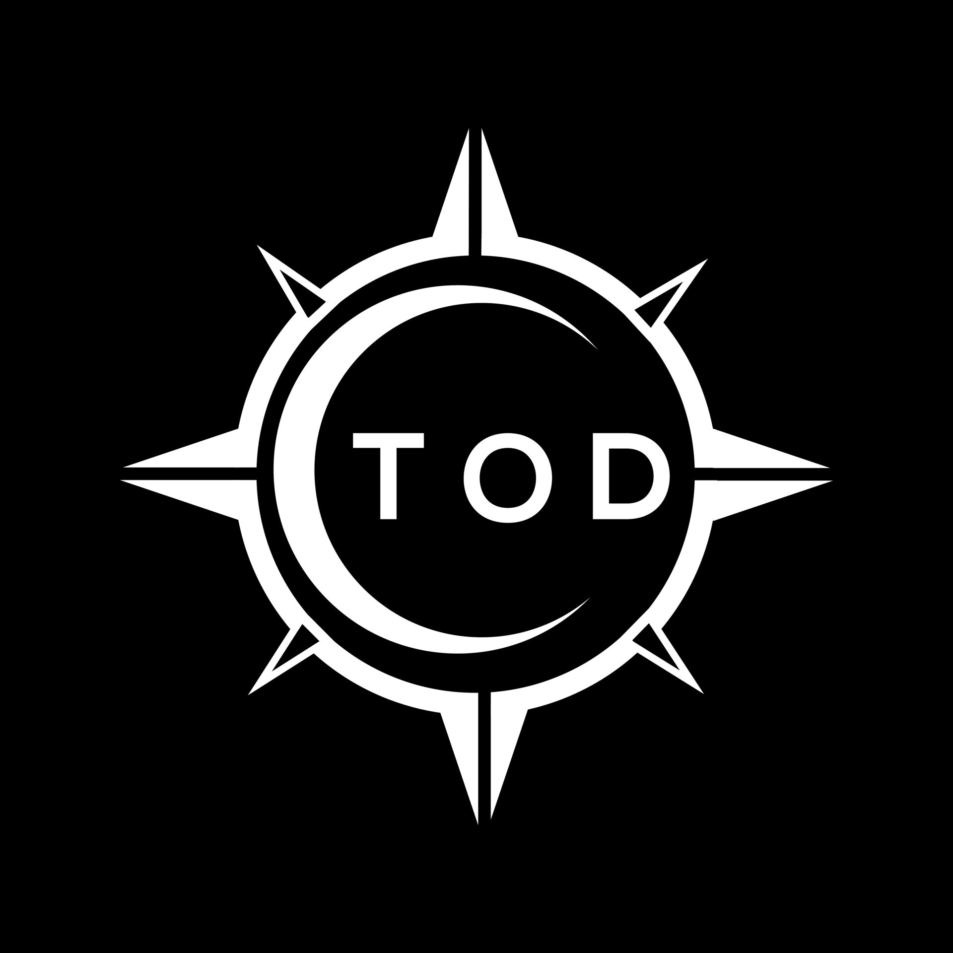 TOD abstract technology logo design on Black background. TOD