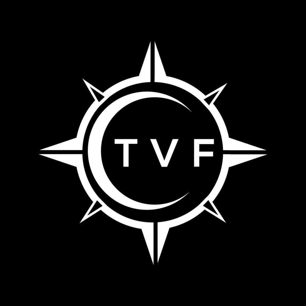 TVF abstract technology logo design on Black background. TVF creative initials letter logo concept. vector