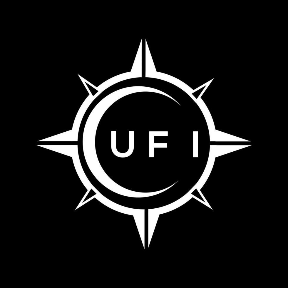 UFI abstract technology logo design on Black background. UFI creative initials letter logo concept. vector