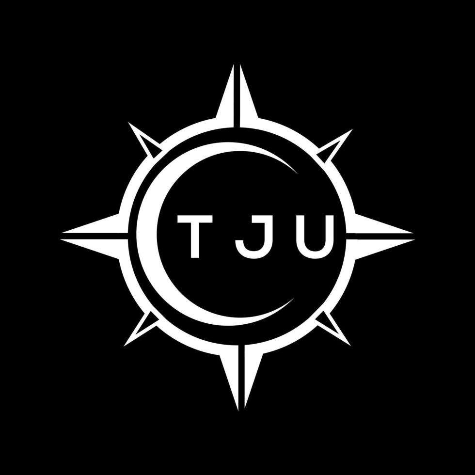 TJU abstract technology logo design on Black background. TJU creative initials letter logo concept. vector