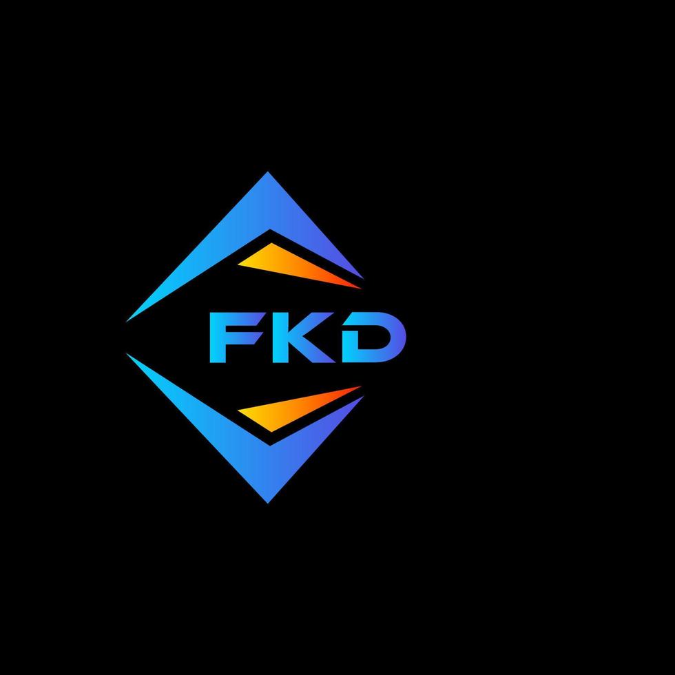 FKD abstract technology logo design on Black background. FKD creative initials letter logo concept. vector