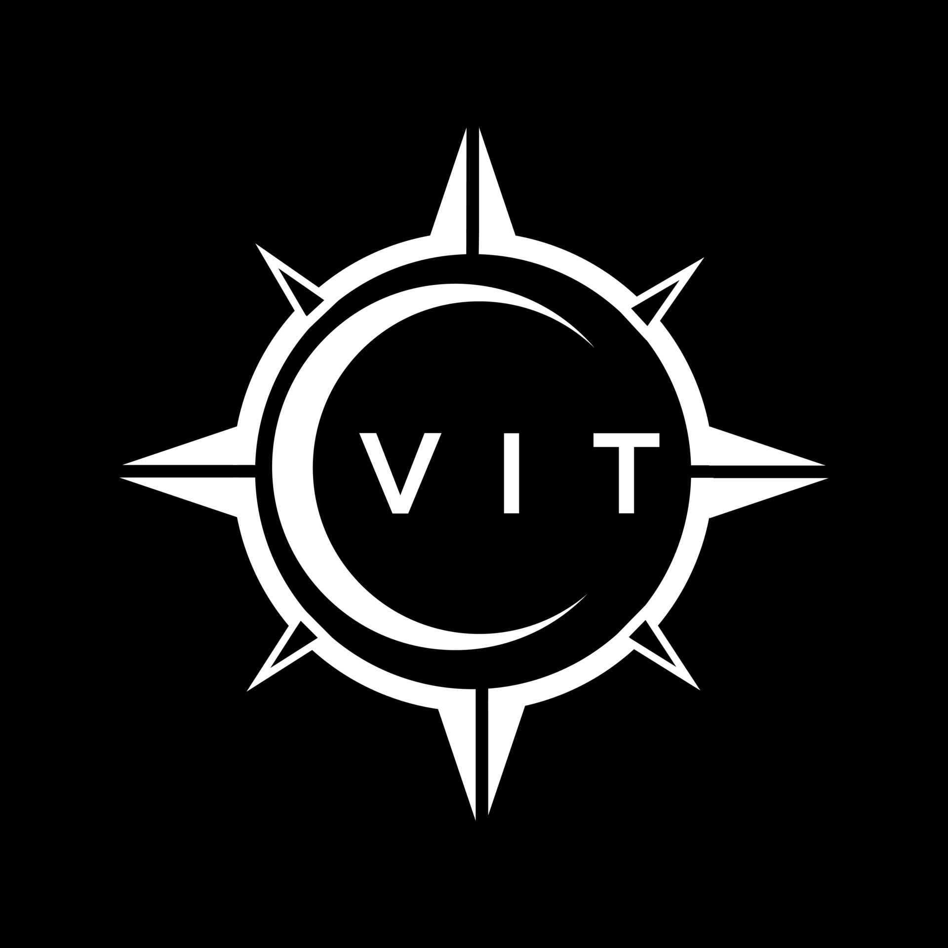VIT abstract technology logo design on Black background. VIT creative ...