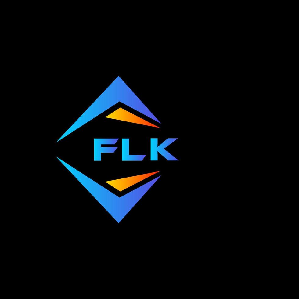 diseño de logotipo de tecnología abstracta flk sobre fondo negro. concepto de logotipo de letra de iniciales creativas flk. vector