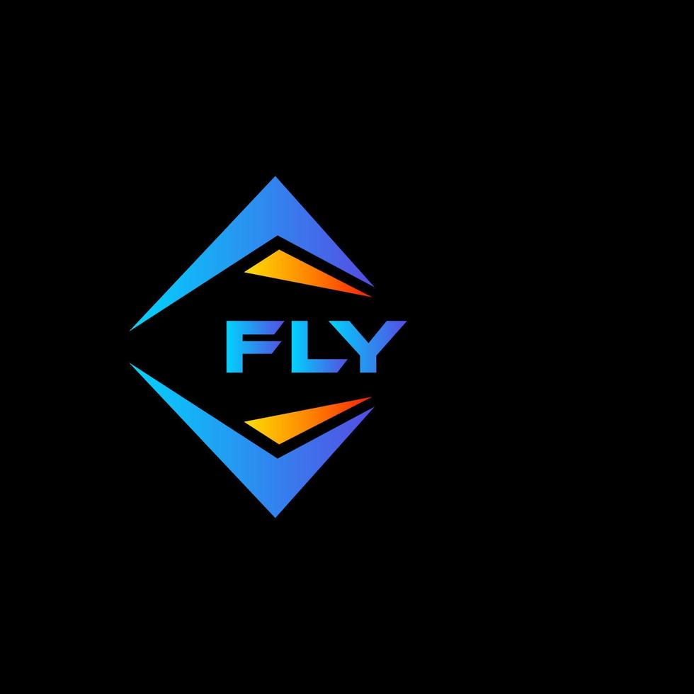 volar diseño de logotipo de tecnología abstracta sobre fondo negro. volar el concepto de logotipo de letra de iniciales creativas. vector