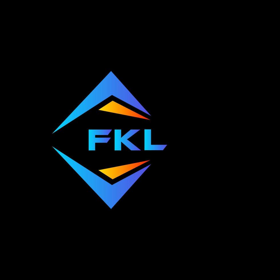 FKL abstract technology logo design on Black background. FKL creative initials letter logo concept. vector