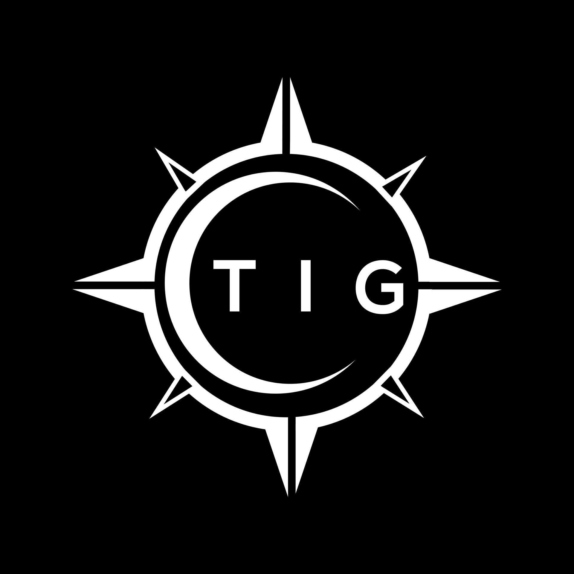 TIG abstract technology logo design on Black background. TIG creative