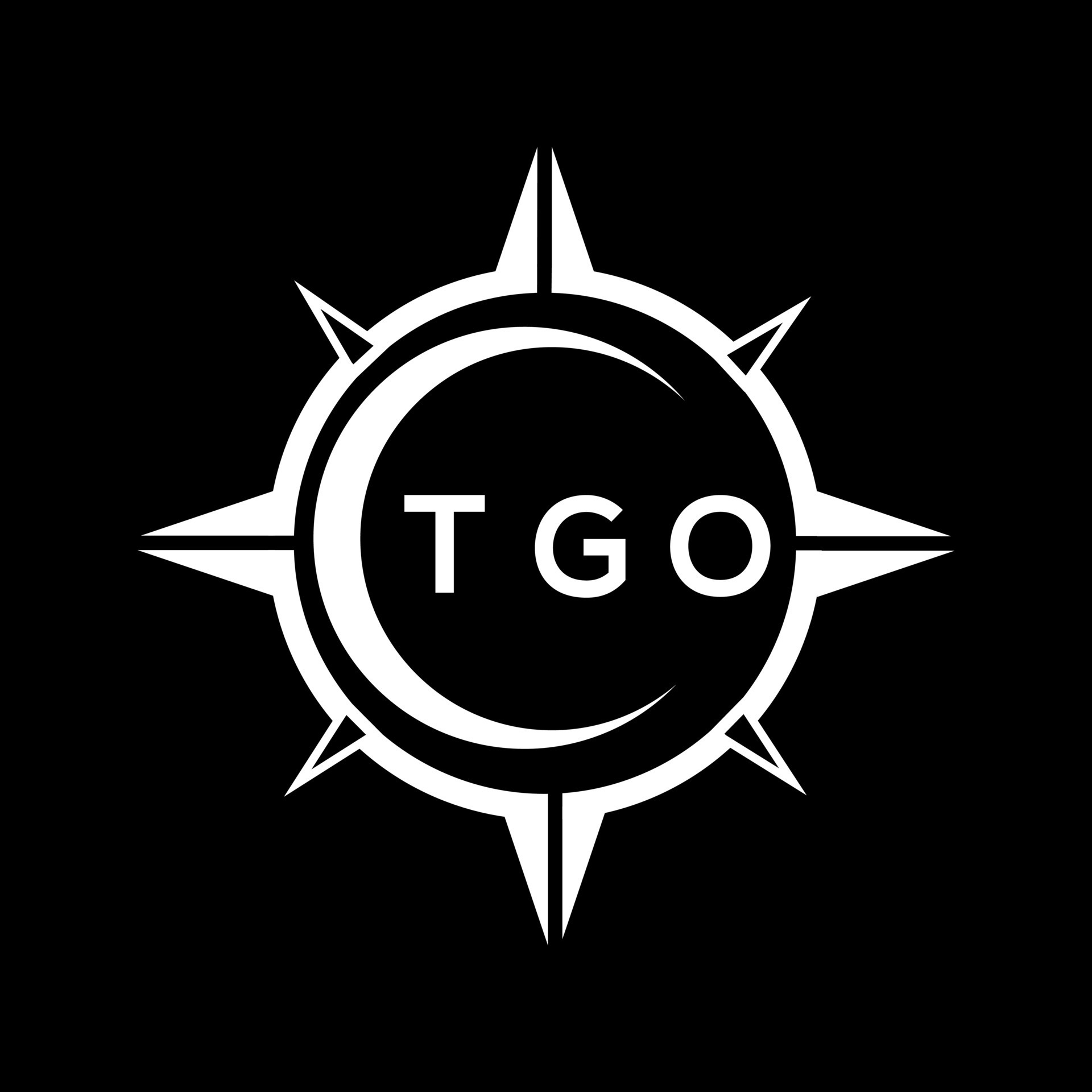TGO abstract technology logo design on Black background. TGO creative