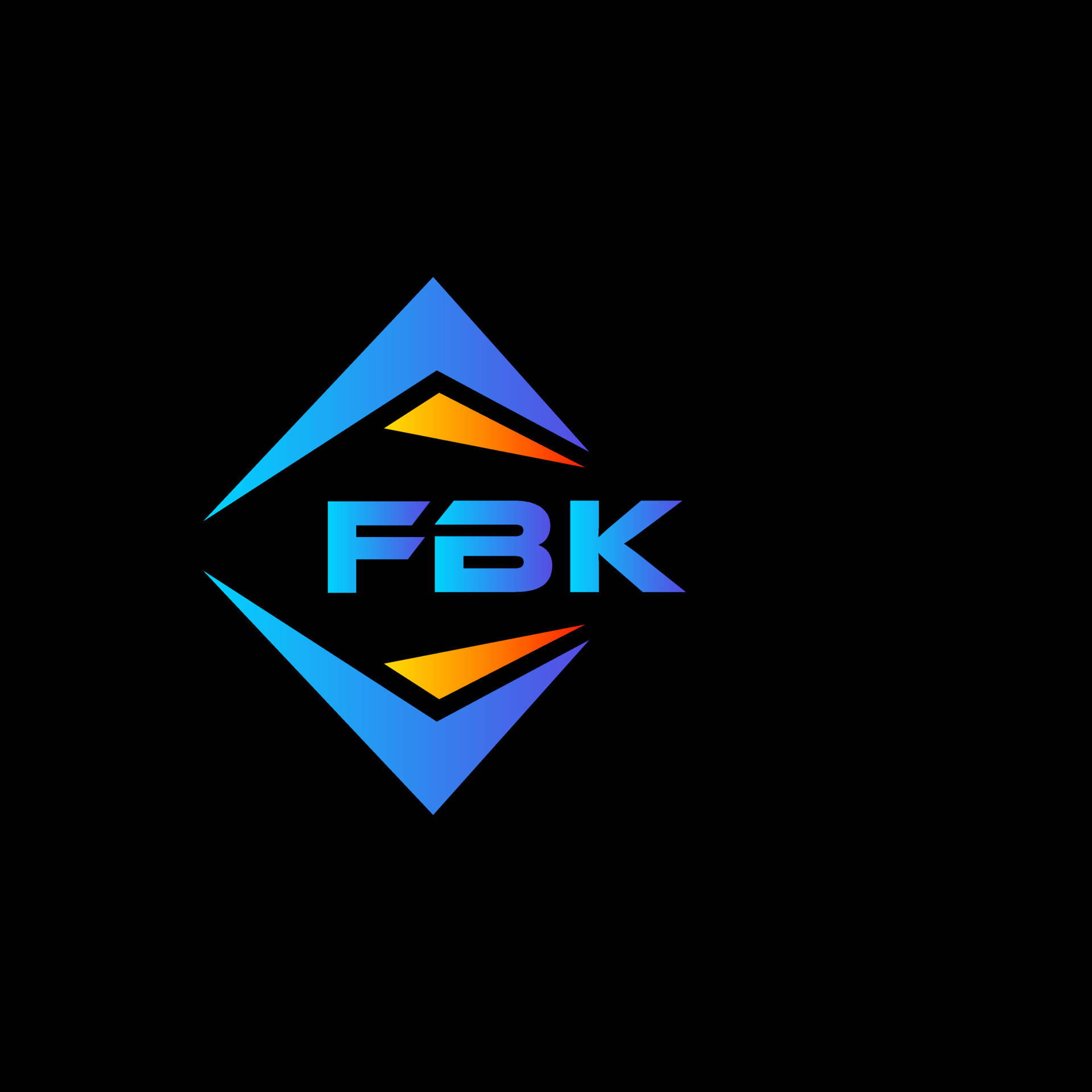 FBK abstract technology logo design on white background. FBK creative