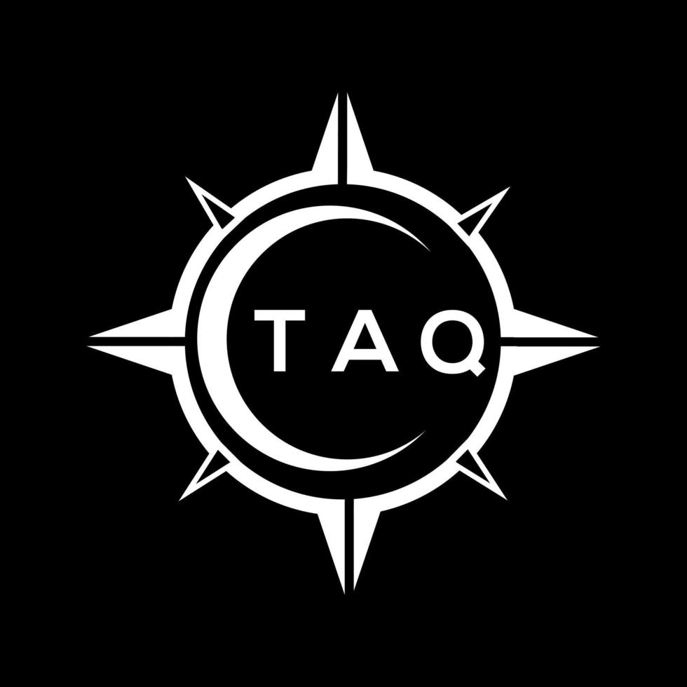 diseño de logotipo de tecnología abstracta taq sobre fondo negro. concepto de logotipo de letra inicial creativa taq. vector
