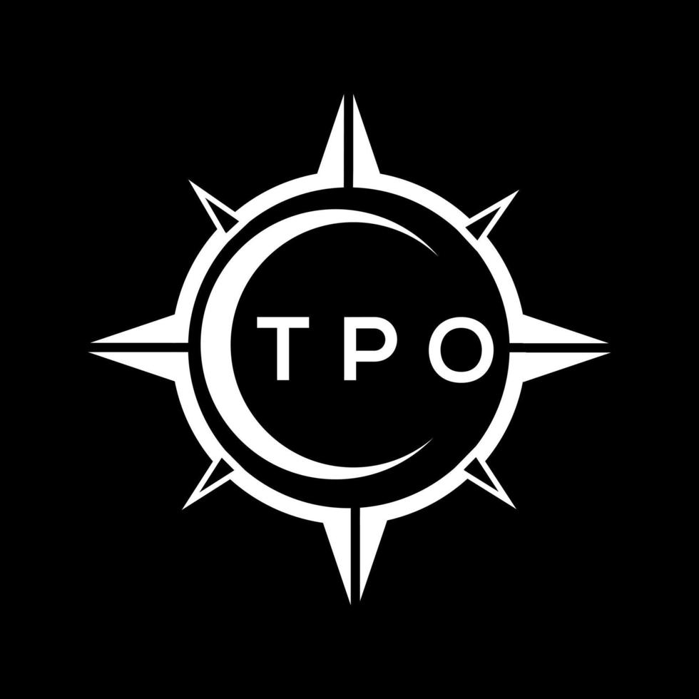 diseño de logotipo de tecnología abstracta tpo sobre fondo negro. concepto de logotipo de letra inicial creativa tpo. vector