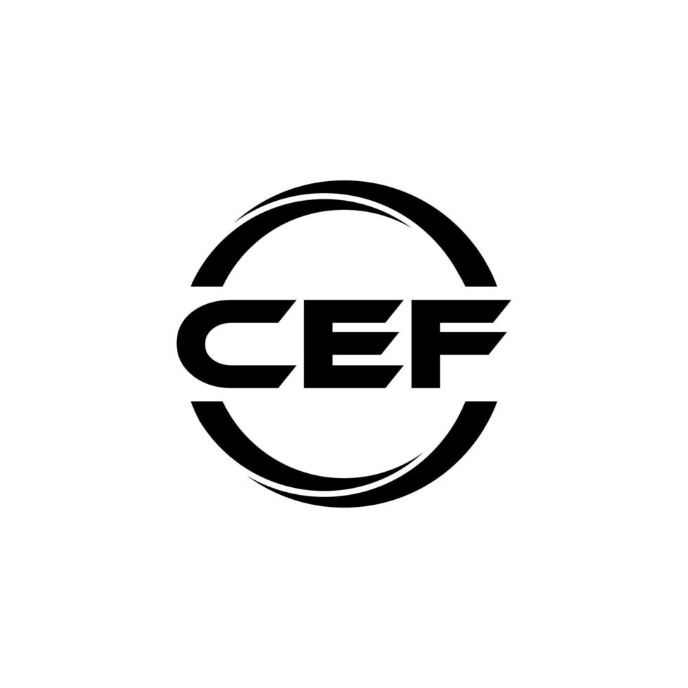 CEF letter logo design in illustration. Vector logo, calligraphy designs for logo, Poster, Invitation, etc.
