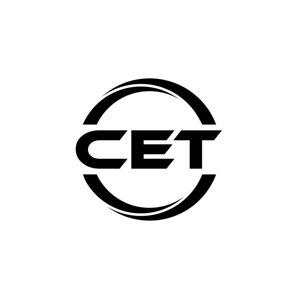 CET letter logo design in illustration. Vector logo, calligraphy designs for logo, Poster, Invitation, etc.