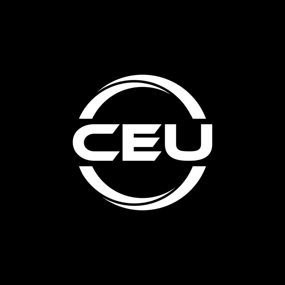 CEU letter logo design in illustration. Vector logo, calligraphy designs for logo, Poster, Invitation, etc.