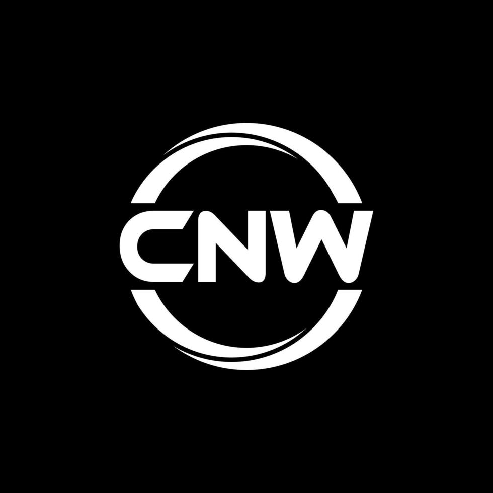 CNW letter logo design in illustration. Vector logo, calligraphy