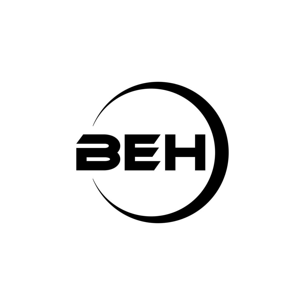 BEH letter logo design in illustration. Vector logo, calligraphy designs for logo, Poster, Invitation, etc.