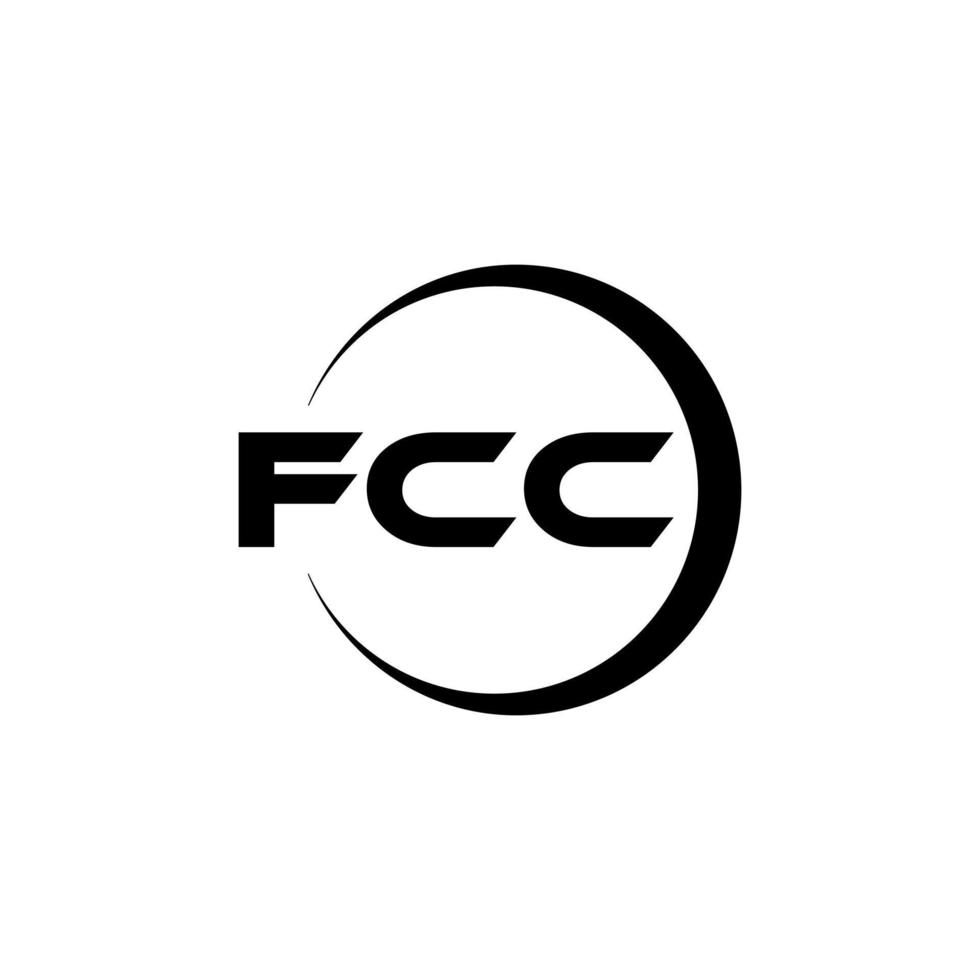 FCC letter logo design in illustration. Vector logo, calligraphy designs for logo, Poster, Invitation, etc.