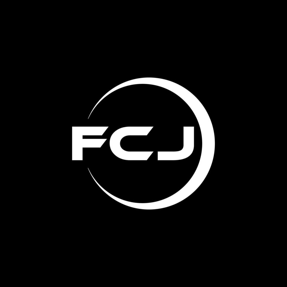 FCJ letter logo design in illustration. Vector logo, calligraphy designs for logo, Poster, Invitation, etc.