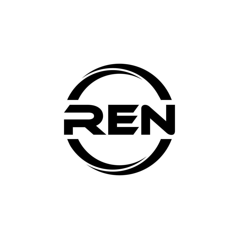 REN letter logo design in illustration. Vector logo, calligraphy designs for logo, Poster, Invitation, etc.